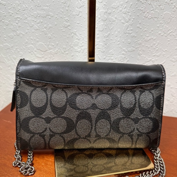 Coach Chain Crossbody In Metallic Signature Canvas And Leather With Turnlock - Picture 13 of 16